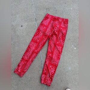 American Bazi Red Paisley Joggers
